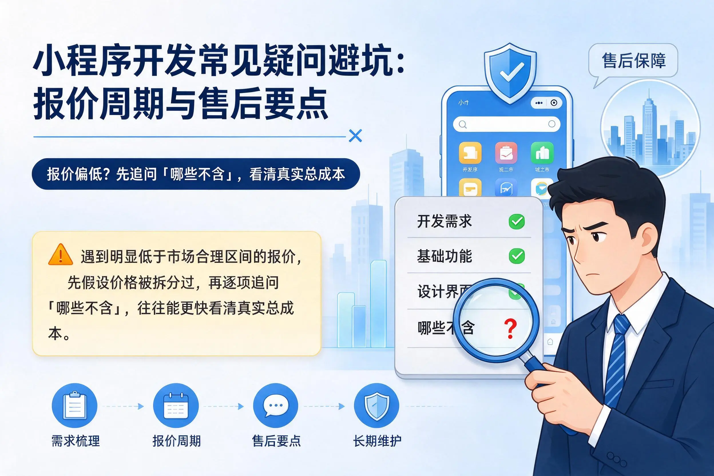金昌小程序开发常见疑问避坑:报价周期与售后要点