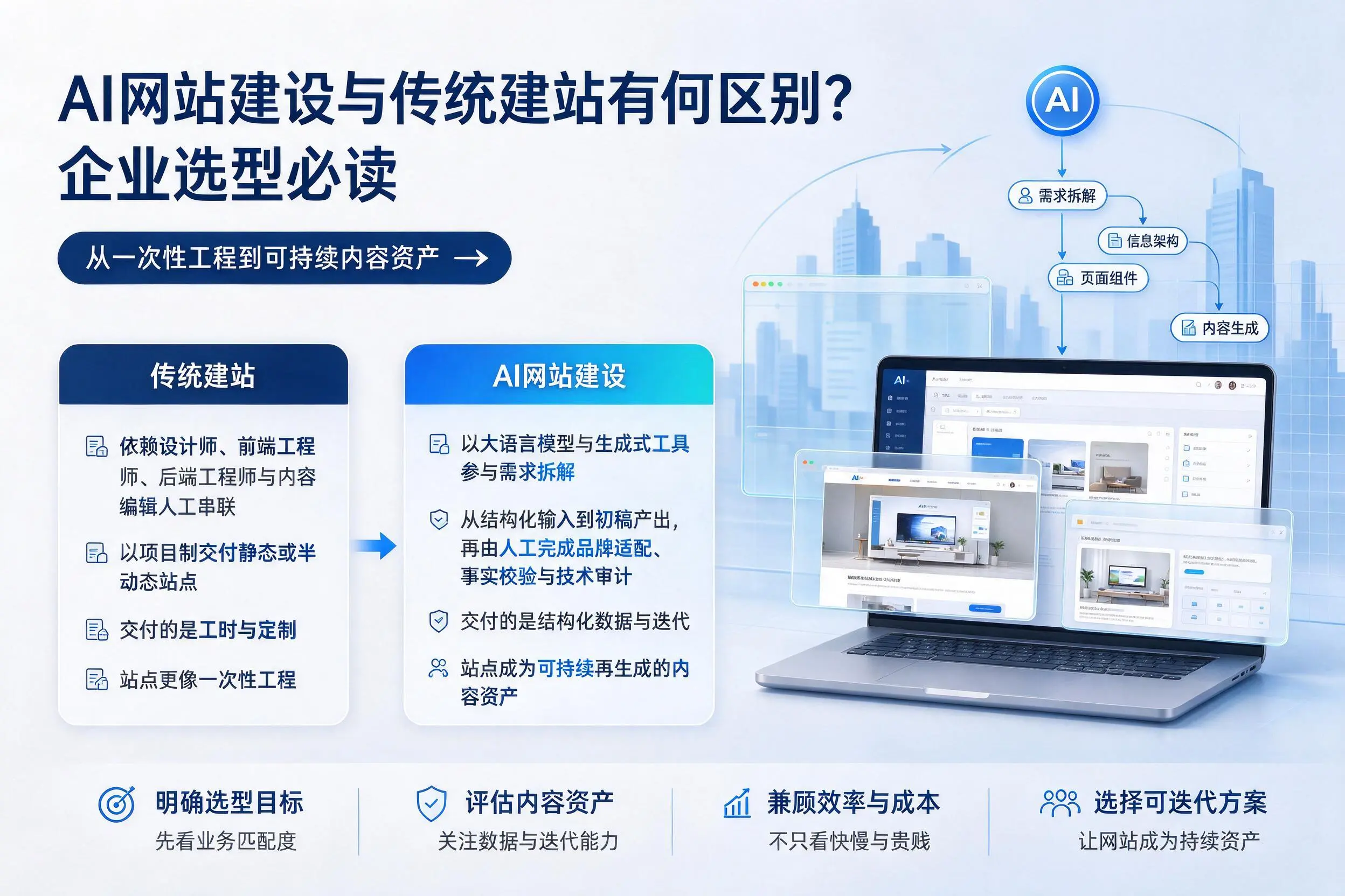 AI网站建设与传统建站有何区别？金昌企业选型必读