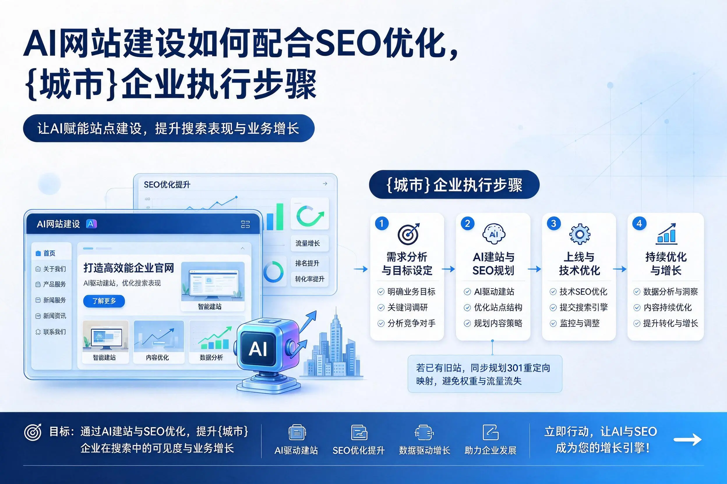 AI网站建设如何配合SEO优化，金昌企业执行步骤