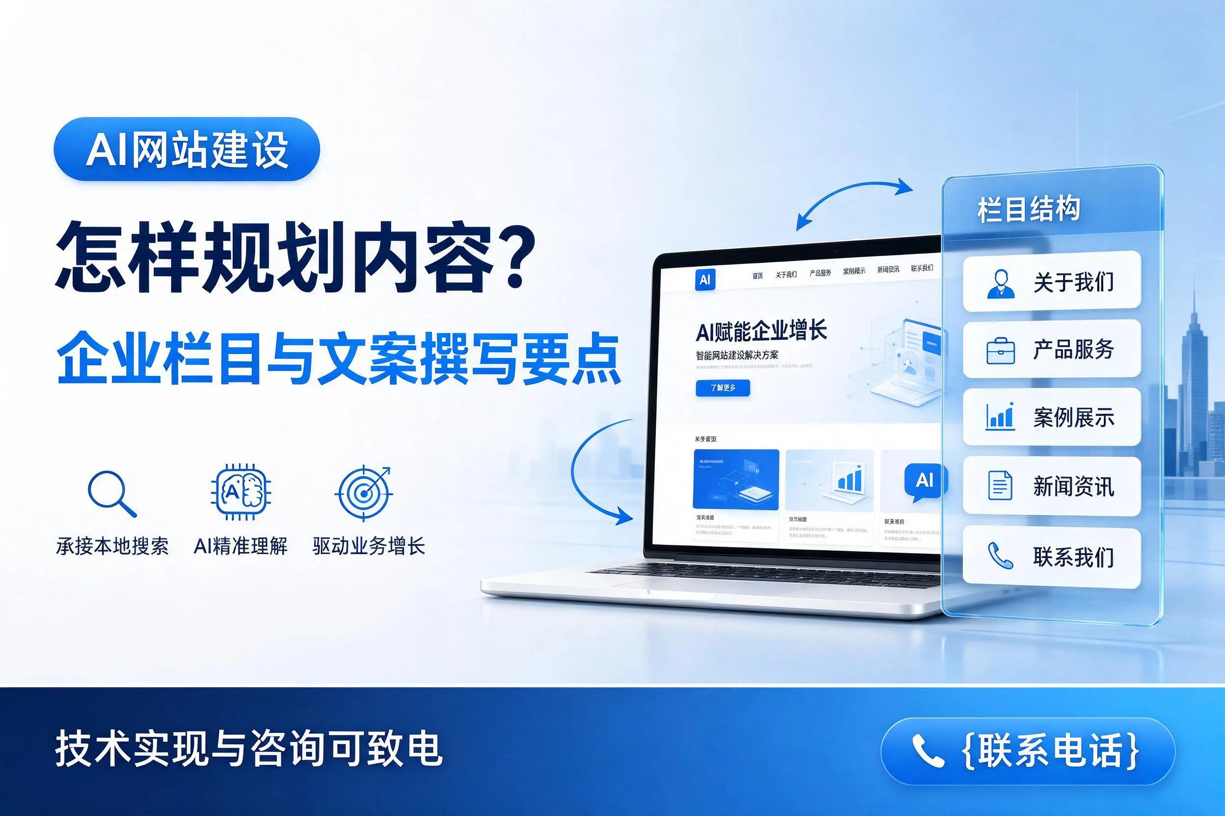 AI网站建设怎样规划内容？金昌企业栏目与文案撰写要点