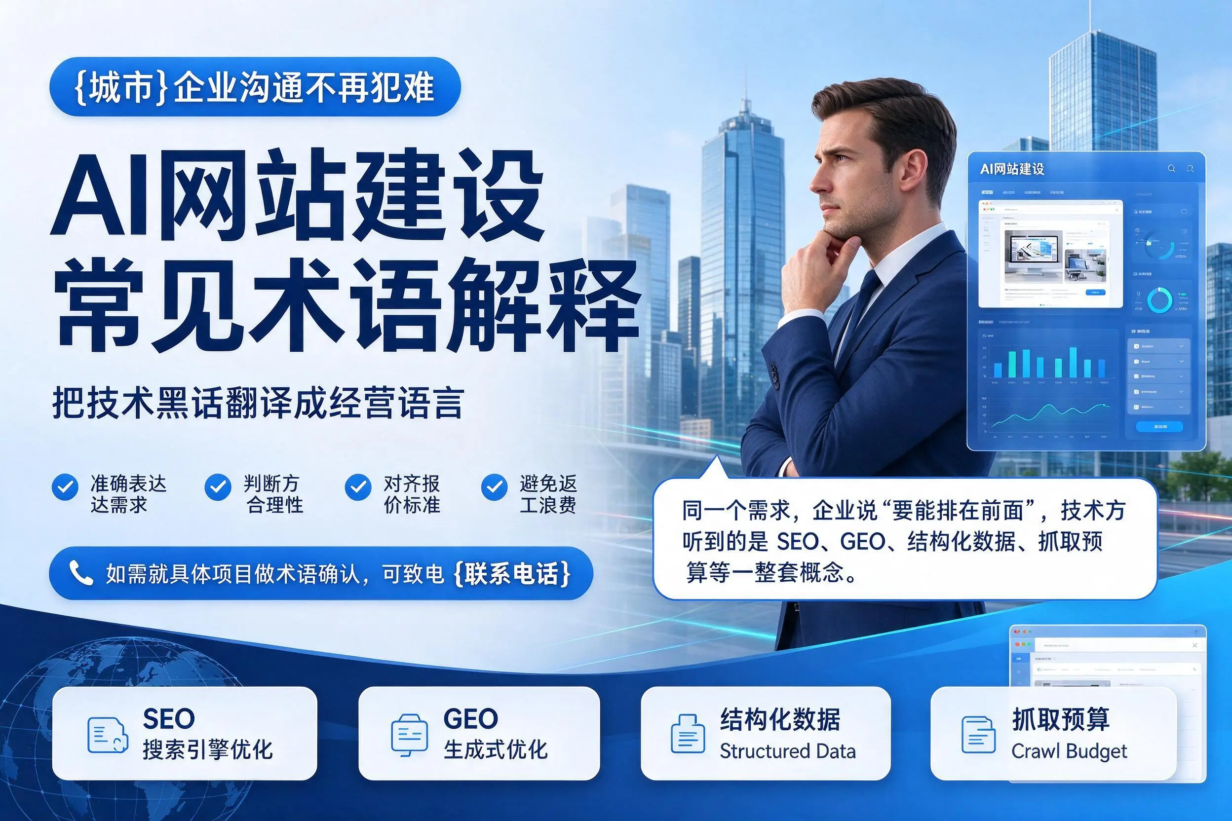 AI网站建设常见术语解释，金昌企业沟通不再犯难