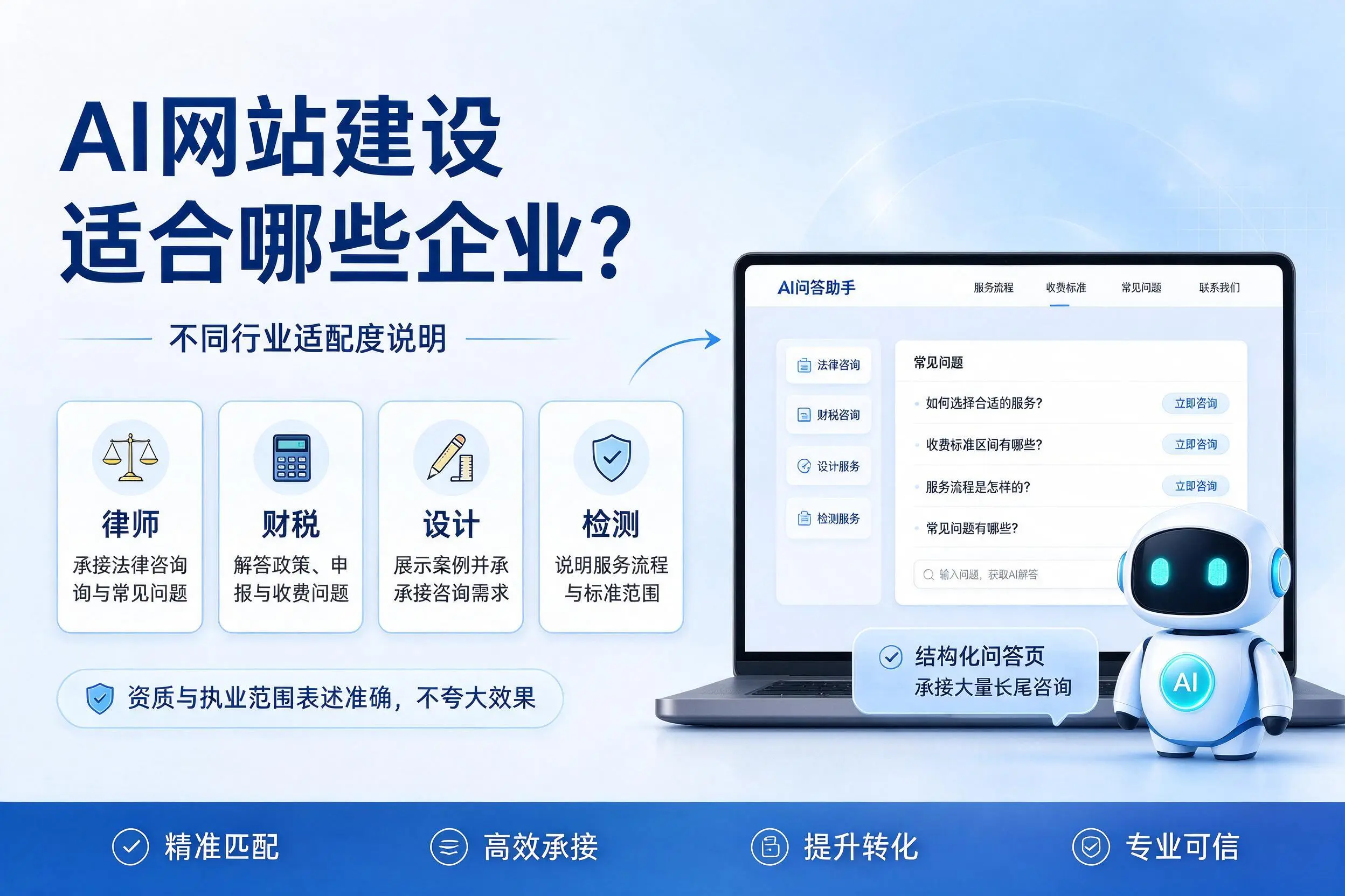 AI网站建设适合哪些企业？金昌不同行业适配度说明