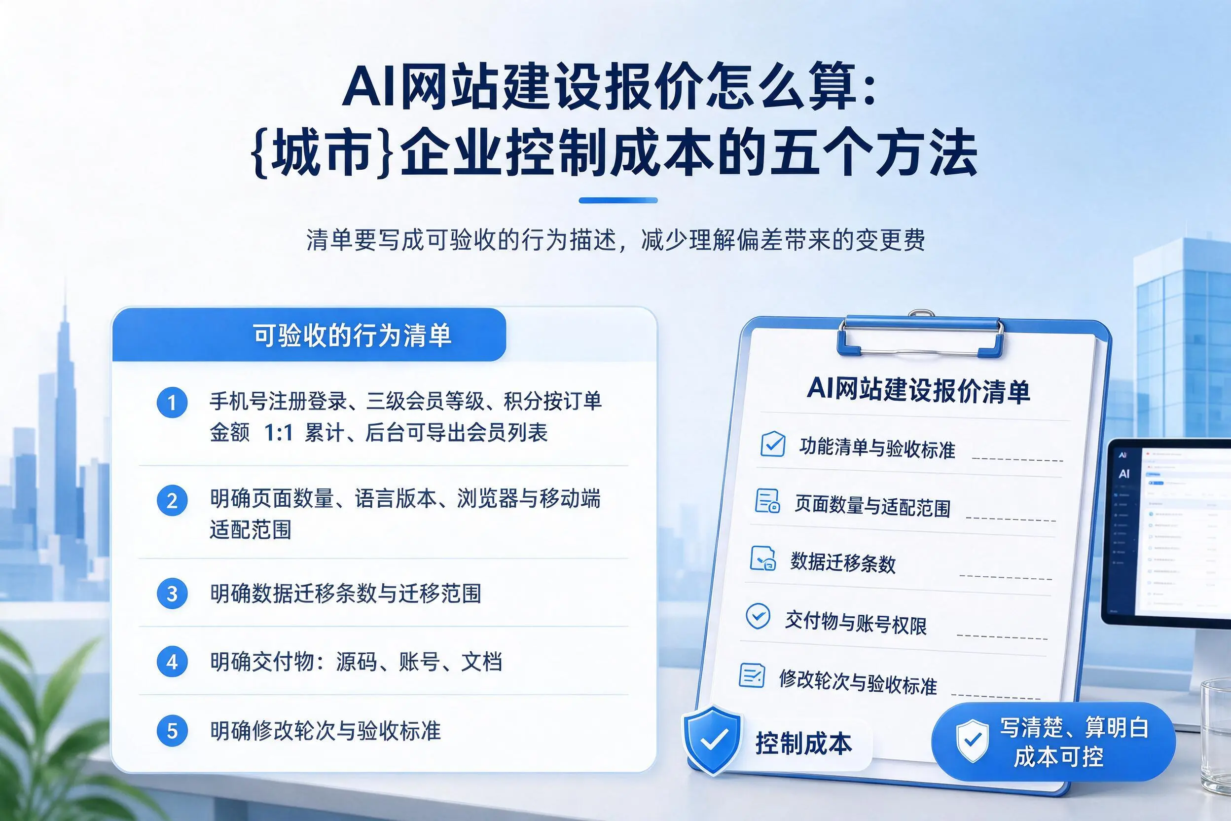 AI网站建设报价怎么算:金昌企业控制成本的五个方法